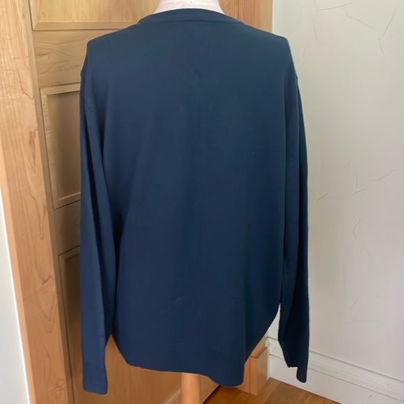 Vintage ‘80’s/‘90’s Arnold Palmer V-Neck Blue With Grey Stripes Sweater, Size L - Picture 9 of 16